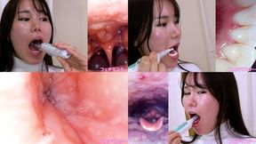 Kana Hoshi - Observing Kana's teeth, mouth, and back of the throat with a dental camera