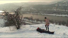 Winter sex big cock sucking pussy licking and fucking