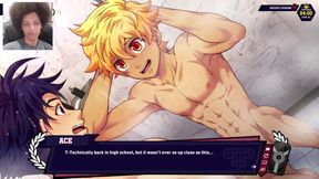 Twink jock gets choked raw in anime gay hentai game solo play