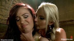 Bound redhead whipped & ass screwed