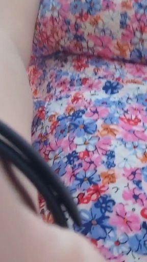 Milky Tits and Hairy Pussy Flashing in the Forest