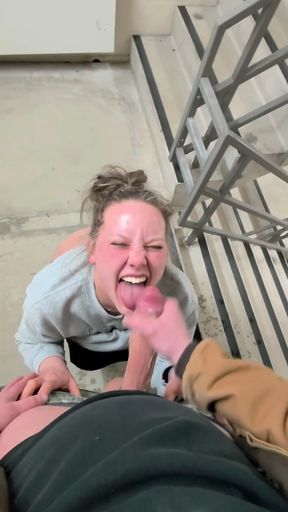 Wild Wife Sneaking Away to Get Fucked in Public Building