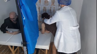 gynecologist fucks cuckold's wife from behind!