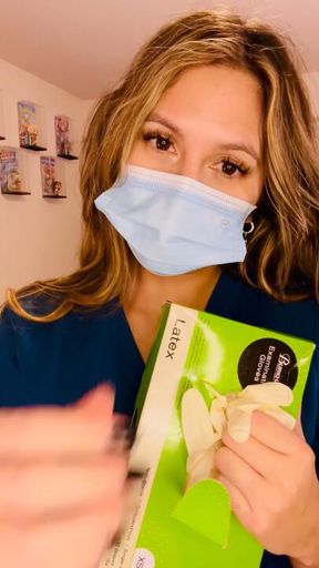 After a long day at work I decided to pleasure myself with my favorite latex XS gloves I have no more access too!! Let's cum together baby!! 🧤🩵🪥🦷