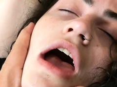 Skinny amateur sucks cock and fingers herself in pov scene