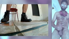 smoking n boots fetish - cum on my cap