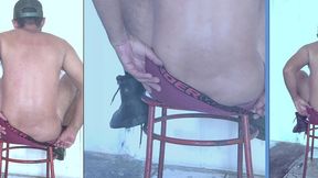 smoking n boots fetish - cum on my cap