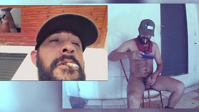 smoking n boots fetish - cum on my cap