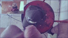 smoking n boots fetish - cum on my cap