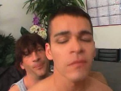 Sublime brunette twink Zack giving felatio on his knees