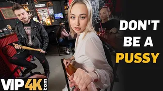 Blonde Russian Sara Bork fucks a stranger in public bar