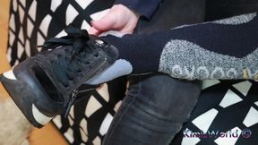 Bold &amp; Unique: Sweaty Ski Socks, Sneakers &amp; Black Jeans Tease