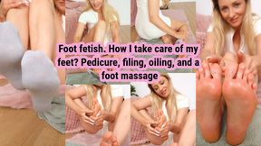 Do you want to see how I take care of my feet? Pedicure, filing, oiling, and a foot massage. Rubbing the skin on my heels can be sexy, especially for foot fetishists