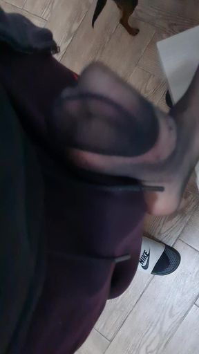 Stocking Footjob in Office