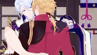 Thoma x Ayato Anal invasion Orgy - Genshin Influence Queer Yaoi Toon