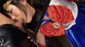 Bound Brunette Babe Deepthroats in HD Fetish Cosplay