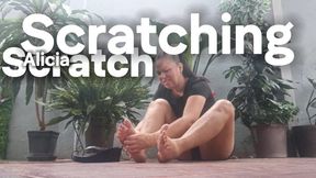 Desperately scratching her feet because they itch (2)