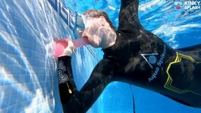 Wetsuit Underwater Dildo Blowjob – Neoprene Masked Suck Slut - WMV