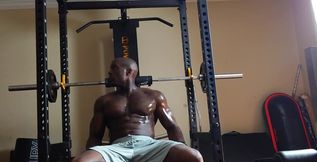 Hallelujah Johnson Tall Dark Chocolate Muscles Tattoos Body in the Gym
