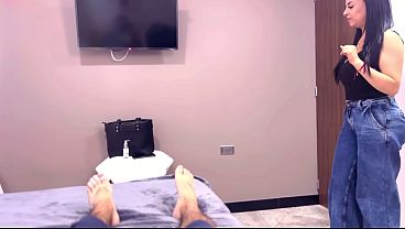 A MILF with huge tits catches me masturbating and we end up having sex