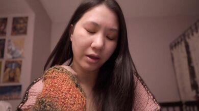 Soft innocent Chinese girl does solo ASMR real good