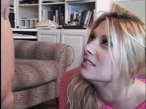 Double Penetration on Sofa - Two Guys and a Cute Blonde with Tiny Tits