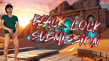 A guy have become a true believer in the submission to a black cock