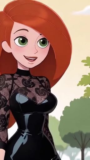Powerful moment from &quot;Redhead Cartoon Girl Sexy Black Lingerie Try On Haul Ai&quot;