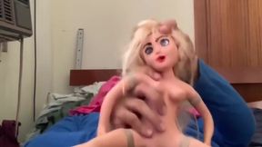 Creampie on spit back doll