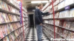 Backroom Threesome with Seductive Girls at the Porn Shop