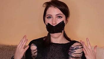 Duck Tape and Gag Ball Masturbation