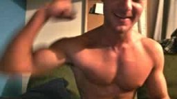 Muscle Stud Beats Off, Cums and Flexes