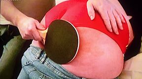 Ping Pong Paddle On Red Panties