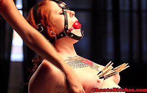 Redhead ginger sub tits manhandled