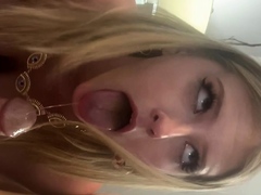 Amateur blonde teen sucks dick in hot pov blowjob sex tape