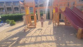 outdoor walking , pee, pantsing, lap sitting