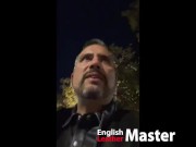 Leather Master walks outdoors through London and verbally humiliates faggots PREVIEW