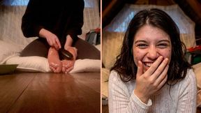 Foot Tickling on Argentine Girl - Shoes, Socks, Barefoot with Hands, Feather, Oil and Hairbrush || Part 2