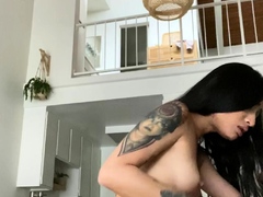 Lovely Amateur teen brunette masturbating outdoor