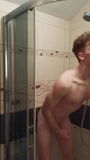A young guy kneads his ass and at the same time jerks sweetly