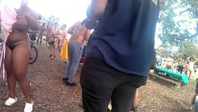 getting undressed for the 2023 WNBR.. and interviewed by the press