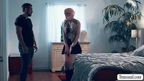 Haired Shemale Lets Sad Stepbro Bareback