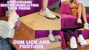 Lytta and Mia - Shoejob and Cum Lick - Step-cousins Humiliating their friend on camera making him licking their dirty feet cum and lick his own cum after shoejob - FOOT WORSHIP - FOOTJOB - SHOEJOB - FEMALE DOMINATION - DOMINATION - FEMDOM CBT FJ29