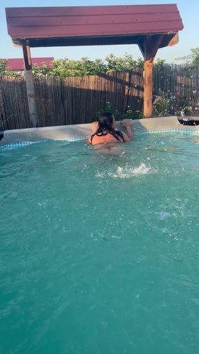 Sexy Pool Tease in a Tiny Bikini