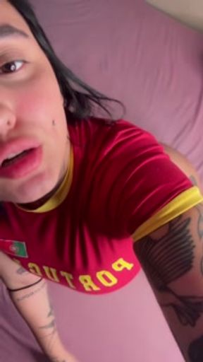 Morena Brasileira portuguesa safada te ensinando a gozar!