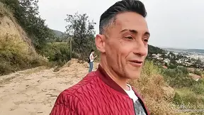 Outdoor throuple fun in the woods