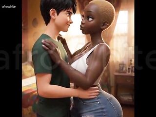 (AI Generated) - Hawt Afro ebony animated Black Large Butt Large Bazookas Village Maiden Enticed Drilled Raw By Gracious Large Dong Prince