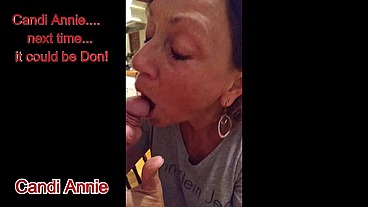 Mature Cum Lover Candi Annie Milks Cock in Kitchen - POV