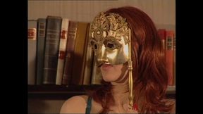 Mysterious Threesome for a Brunette with Two Masked Men