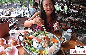 Amateur Thai teen Polly with big boobs helping to her european BF